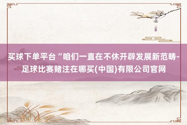 买球下单平台　　“咱们一直在不休开辟发展新范畴-足球比赛赌注在哪买(中国)有限公司官网