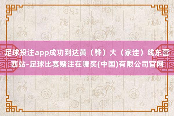 足球投注app成功到达黄（骅）大（家洼）线东营西站-足球比赛赌注在哪买(中国)有限公司官网