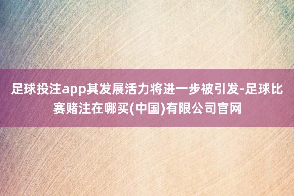 足球投注app其发展活力将进一步被引发-足球比赛赌注在哪买(中国)有限公司官网