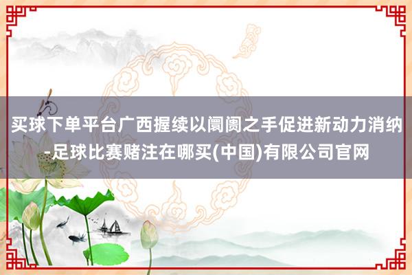 买球下单平台广西握续以阛阓之手促进新动力消纳-足球比赛赌注在哪买(中国)有限公司官网
