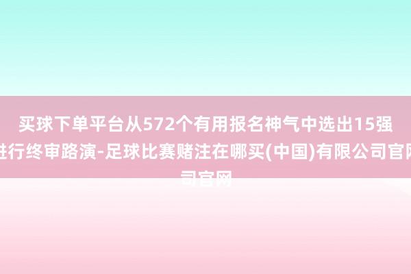 买球下单平台从572个有用报名神气中选出15强进行终审路演-足球比赛赌注在哪买(中国)有限公司官网