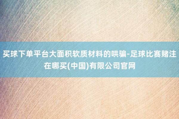 买球下单平台大面积软质材料的哄骗-足球比赛赌注在哪买(中国)有限公司官网