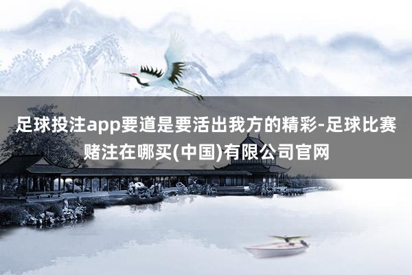 足球投注app要道是要活出我方的精彩-足球比赛赌注在哪买(中国)有限公司官网