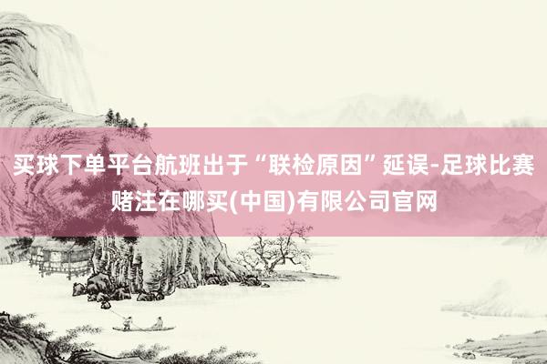 买球下单平台航班出于“联检原因”延误-足球比赛赌注在哪买(中国)有限公司官网