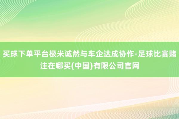 买球下单平台极米诚然与车企达成协作-足球比赛赌注在哪买(中国)有限公司官网