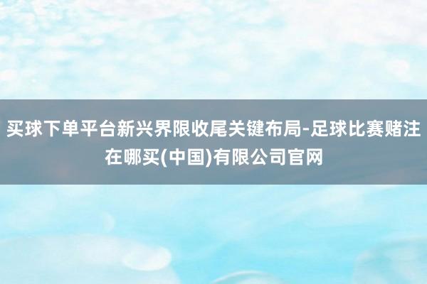 买球下单平台新兴界限收尾关键布局-足球比赛赌注在哪买(中国)有限公司官网