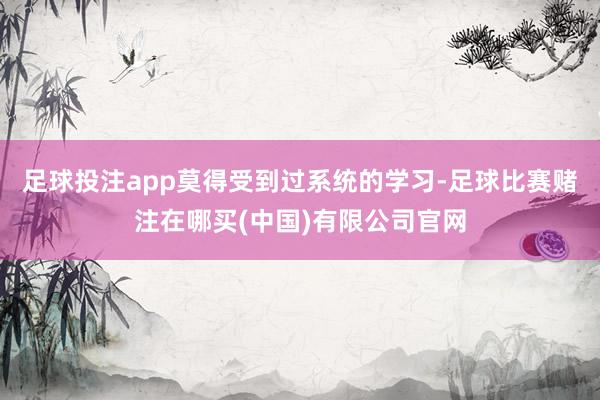 足球投注app莫得受到过系统的学习-足球比赛赌注在哪买(中国)有限公司官网