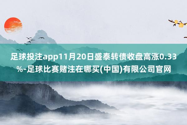 足球投注app11月20日盛泰转债收盘高涨0.33%-足球比赛赌注在哪买(中国)有限公司官网