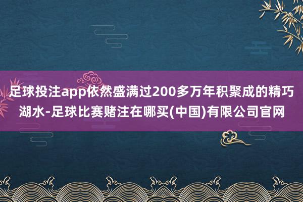 足球投注app依然盛满过200多万年积聚成的精巧湖水-足球比赛赌注在哪买(中国)有限公司官网