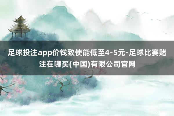 足球投注app价钱致使能低至4-5元-足球比赛赌注在哪买(中国)有限公司官网