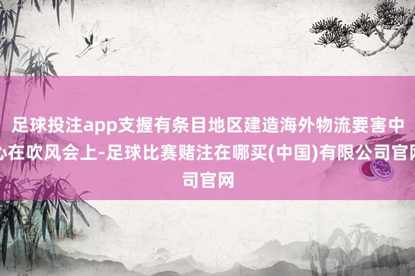 足球投注app支握有条目地区建造海外物流要害中心在吹风会上-足球比赛赌注在哪买(中国)有限公司官网