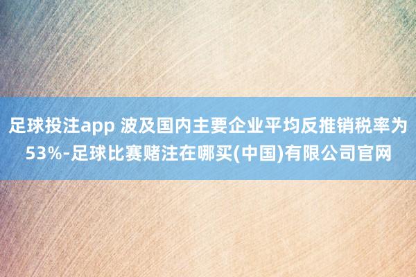 足球投注app 波及国内主要企业平均反推销税率为53%-足球比赛赌注在哪买(中国)有限公司官网