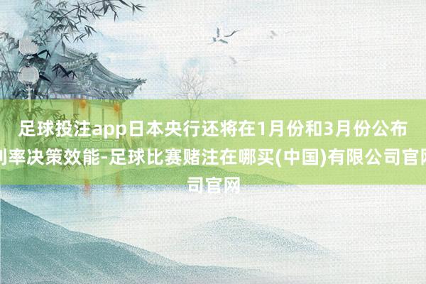 足球投注app日本央行还将在1月份和3月份公布利率决策效能-足球比赛赌注在哪买(中国)有限公司官网