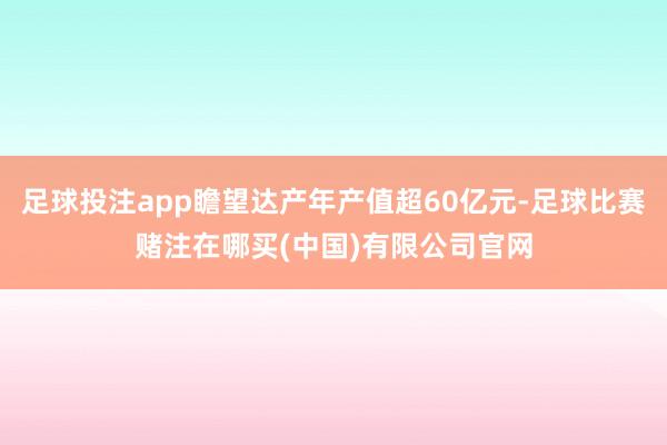 足球投注app瞻望达产年产值超60亿元-足球比赛赌注在哪买(中国)有限公司官网