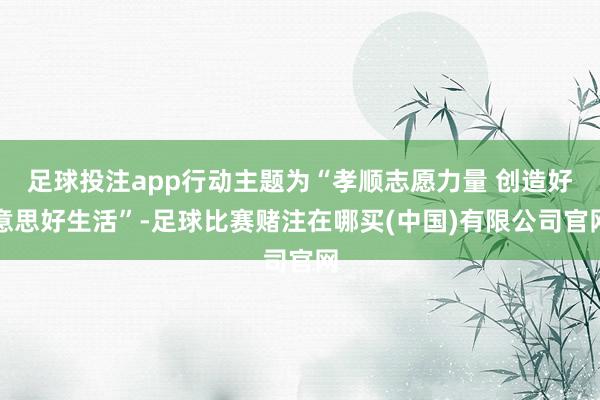 足球投注app行动主题为“孝顺志愿力量 创造好意思好生活”-足球比赛赌注在哪买(中国)有限公司官网
