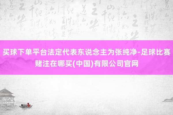 买球下单平台法定代表东说念主为张纯净-足球比赛赌注在哪买(中国)有限公司官网