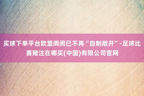 买球下单平台欧盟阛阓已不再“自制敞开”-足球比赛赌注在哪买(中国)有限公司官网