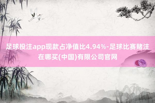 足球投注app现款占净值比4.94%-足球比赛赌注在哪买(中国)有限公司官网