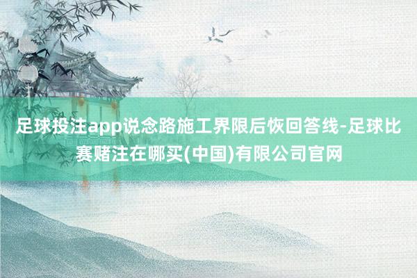 足球投注app说念路施工界限后恢回答线-足球比赛赌注在哪买(中国)有限公司官网