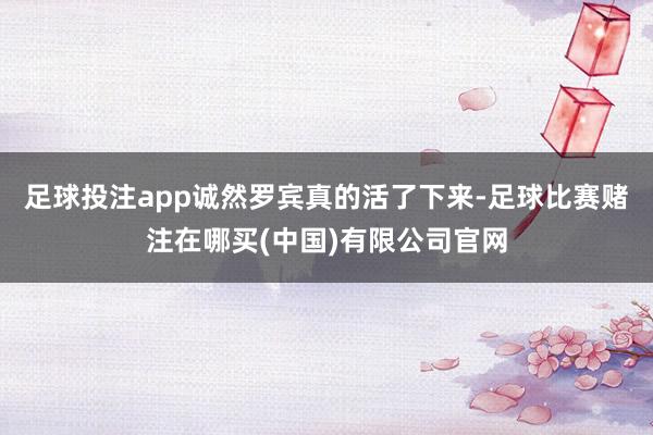 足球投注app诚然罗宾真的活了下来-足球比赛赌注在哪买(中国)有限公司官网