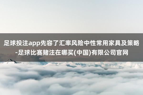 足球投注app先容了汇率风险中性常用家具及策略-足球比赛赌注在哪买(中国)有限公司官网