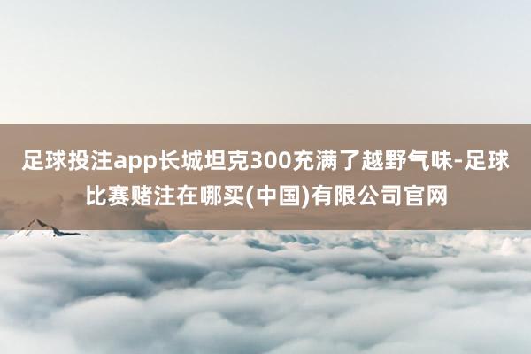 足球投注app长城坦克300充满了越野气味-足球比赛赌注在哪买(中国)有限公司官网
