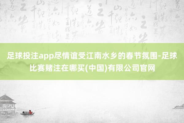 足球投注app尽情谊受江南水乡的春节氛围-足球比赛赌注在哪买(中国)有限公司官网