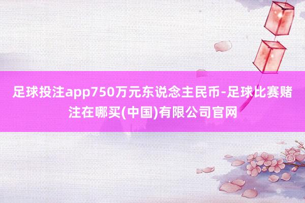 足球投注app750万元东说念主民币-足球比赛赌注在哪买(中国)有限公司官网