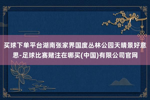 买球下单平台湖南张家界国度丛林公园天晴景好意思-足球比赛赌注在哪买(中国)有限公司官网