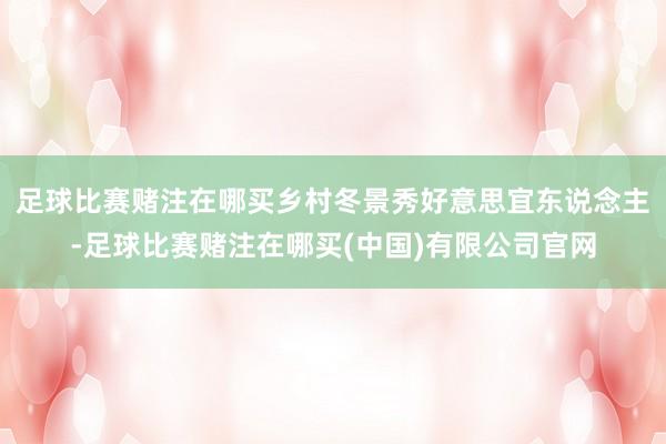 足球比赛赌注在哪买乡村冬景秀好意思宜东说念主-足球比赛赌注在哪买(中国)有限公司官网