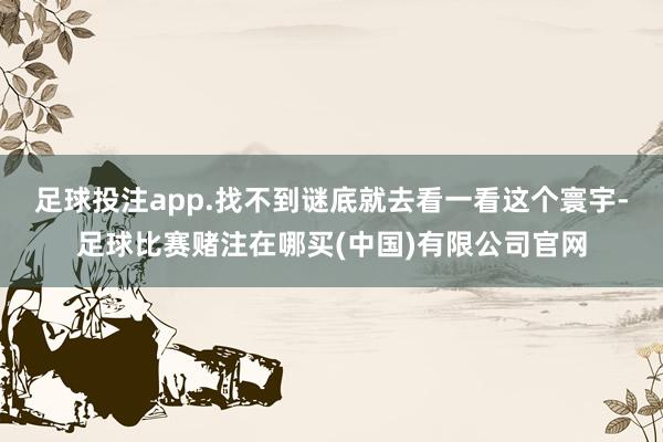 足球投注app.找不到谜底就去看一看这个寰宇-足球比赛赌注在哪买(中国)有限公司官网