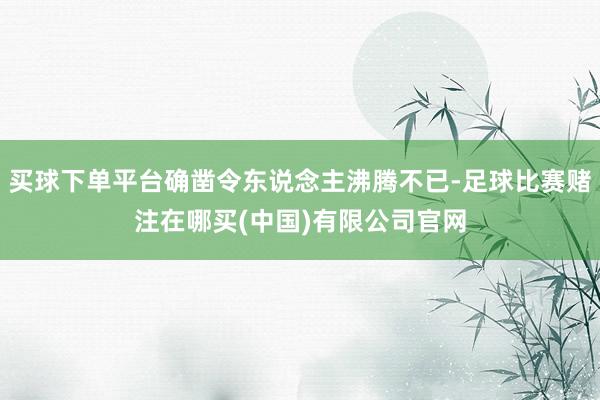 买球下单平台确凿令东说念主沸腾不已-足球比赛赌注在哪买(中国)有限公司官网