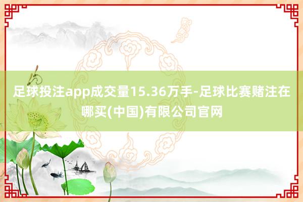 足球投注app成交量15.36万手-足球比赛赌注在哪买(中国)有限公司官网