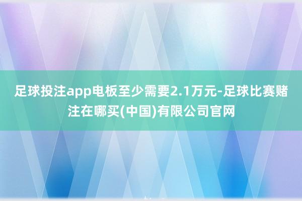 足球投注app电板至少需要2.1万元-足球比赛赌注在哪买(中国)有限公司官网