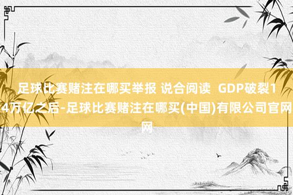 足球比赛赌注在哪买举报 说合阅读  GDP破裂14万亿之后-足球比赛赌注在哪买(中国)有限公司官网