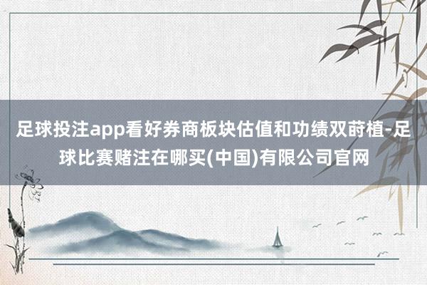 足球投注app看好券商板块估值和功绩双莳植-足球比赛赌注在哪买(中国)有限公司官网