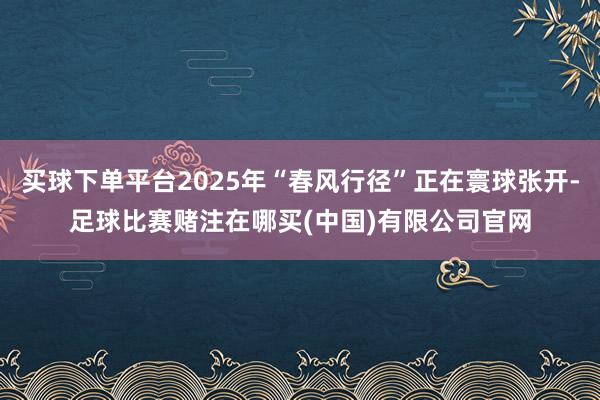 买球下单平台2025年“春风行径”正在寰球张开-足球比赛赌注在哪买(中国)有限公司官网