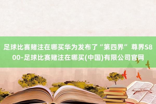 足球比赛赌注在哪买华为发布了“第四界” 尊界S800-足球比赛赌注在哪买(中国)有限公司官网