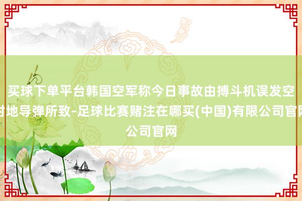 买球下单平台韩国空军称今日事故由搏斗机误发空对地导弹所致-足球比赛赌注在哪买(中国)有限公司官网