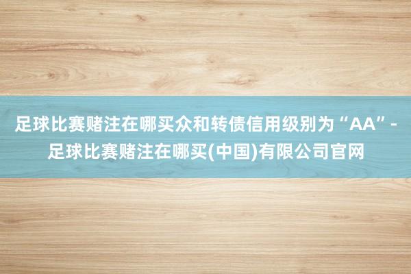 足球比赛赌注在哪买众和转债信用级别为“AA”-足球比赛赌注在哪买(中国)有限公司官网