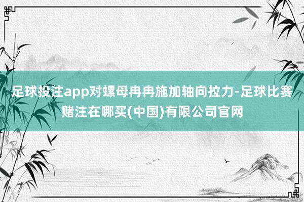 足球投注app对螺母冉冉施加轴向拉力-足球比赛赌注在哪买(中国)有限公司官网