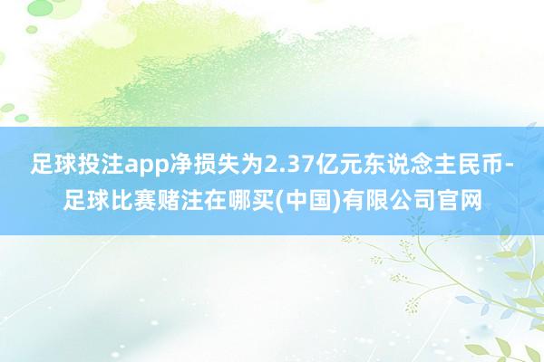 足球投注app净损失为2.37亿元东说念主民币-足球比赛赌注在哪买(中国)有限公司官网