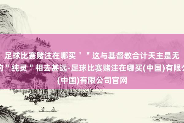 足球比赛赌注在哪买＇＂这与基督教合计天主是无形无体的＂纯灵＂相去甚远-足球比赛赌注在哪买(中国)有限公司官网