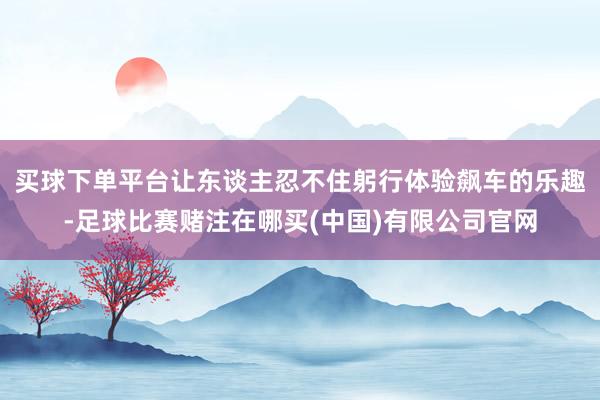 买球下单平台让东谈主忍不住躬行体验飙车的乐趣-足球比赛赌注在哪买(中国)有限公司官网