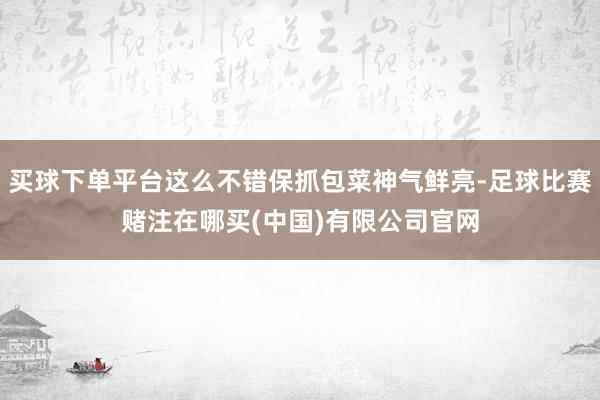 买球下单平台这么不错保抓包菜神气鲜亮-足球比赛赌注在哪买(中国)有限公司官网