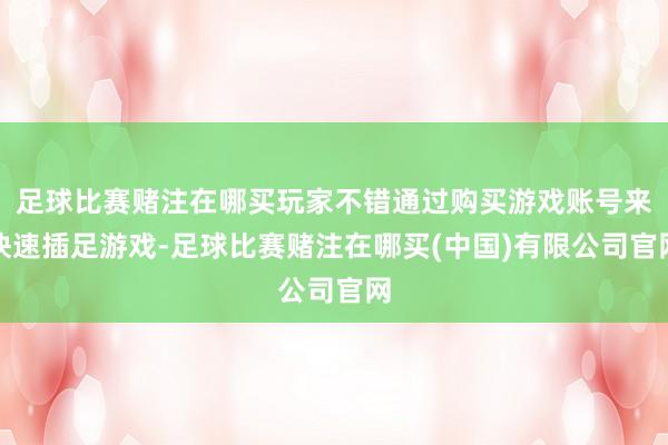 足球比赛赌注在哪买玩家不错通过购买游戏账号来快速插足游戏-足球比赛赌注在哪买(中国)有限公司官网