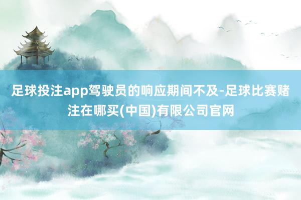 足球投注app驾驶员的响应期间不及-足球比赛赌注在哪买(中国)有限公司官网