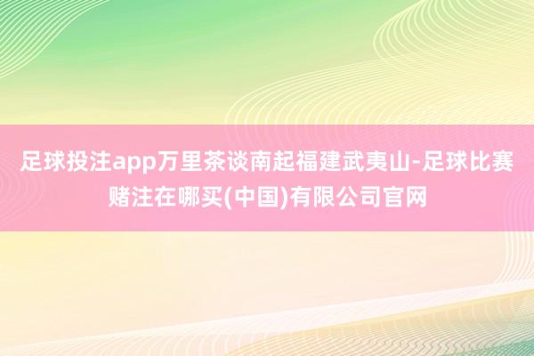 足球投注app万里茶谈南起福建武夷山-足球比赛赌注在哪买(中国)有限公司官网