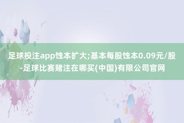 足球投注app蚀本扩大;基本每股蚀本0.09元/股-足球比赛赌注在哪买(中国)有限公司官网