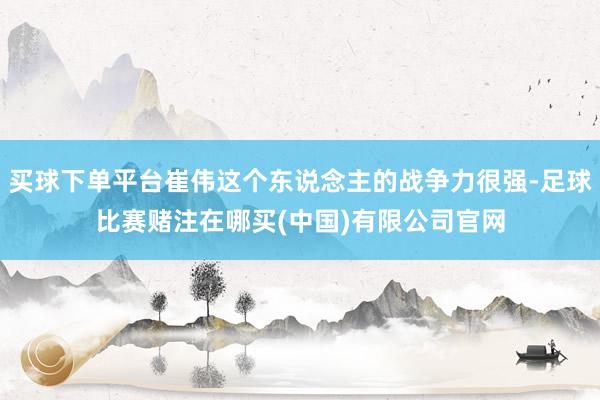 买球下单平台崔伟这个东说念主的战争力很强-足球比赛赌注在哪买(中国)有限公司官网